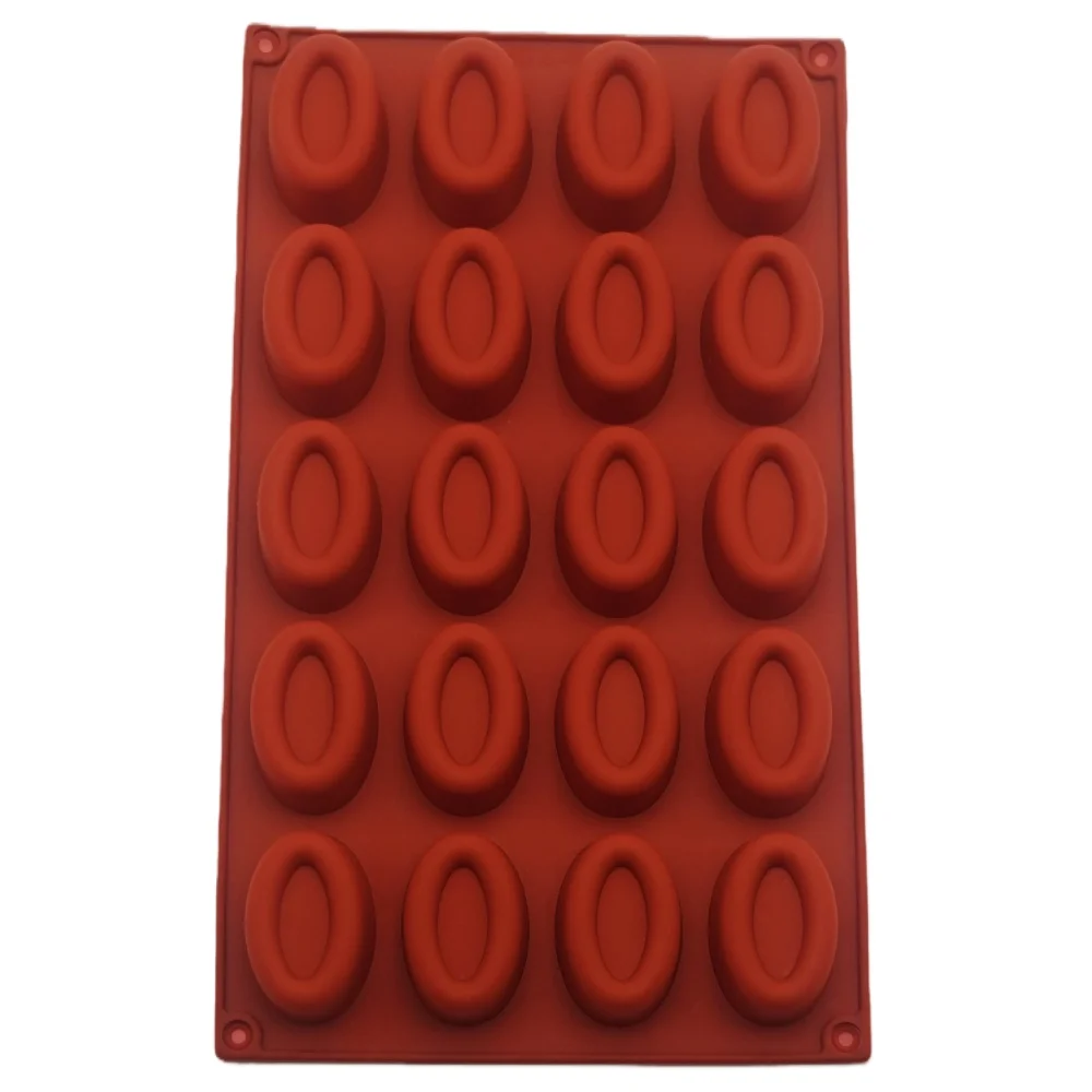 New Arrival 20 Hole Elliptical Silicone Doughnuts Cake Mold DIY Chocolate Biscuit Mold Ice Cream Candy Jelly Pudding Baking Tool