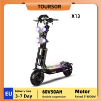 TOURSOR X13 Adult Electric Scooter 4000W * 2 Dual Motor Dual Drive E-Scooter 60V 50AH 13 Inch Road Tires EScooter