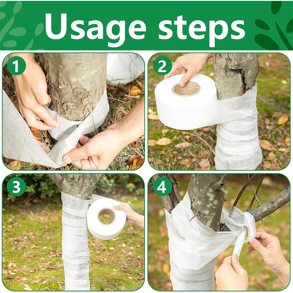 

1 Roll Tree Protector Wrap Warm-Keeping Winter-Proof Non-Woven Fabric Sun Protection Frost Guard Garden Supplies For Fruit