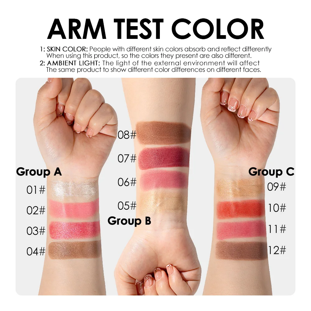 4 Pcs Multi-function Makeup Stick Set Contour Blush & Highlighter Pencils Facial Cream Stick, Easy Blend Daily Face Cosmetics