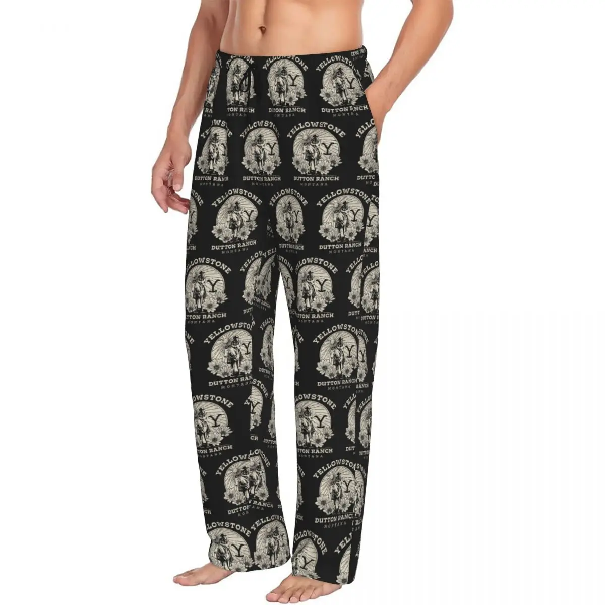 

Custom Yellowstone Dutton Ranch Men Pajama Pants Lounge Sleep Sleepwear Bottoms with Pockets