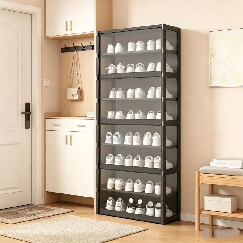 Simple Dustproof Shoe Storage Cabinet Floor Type Easy Assemble Shelf For Dorm Bedroom Rental House Entryway Organizer Supplies image 2