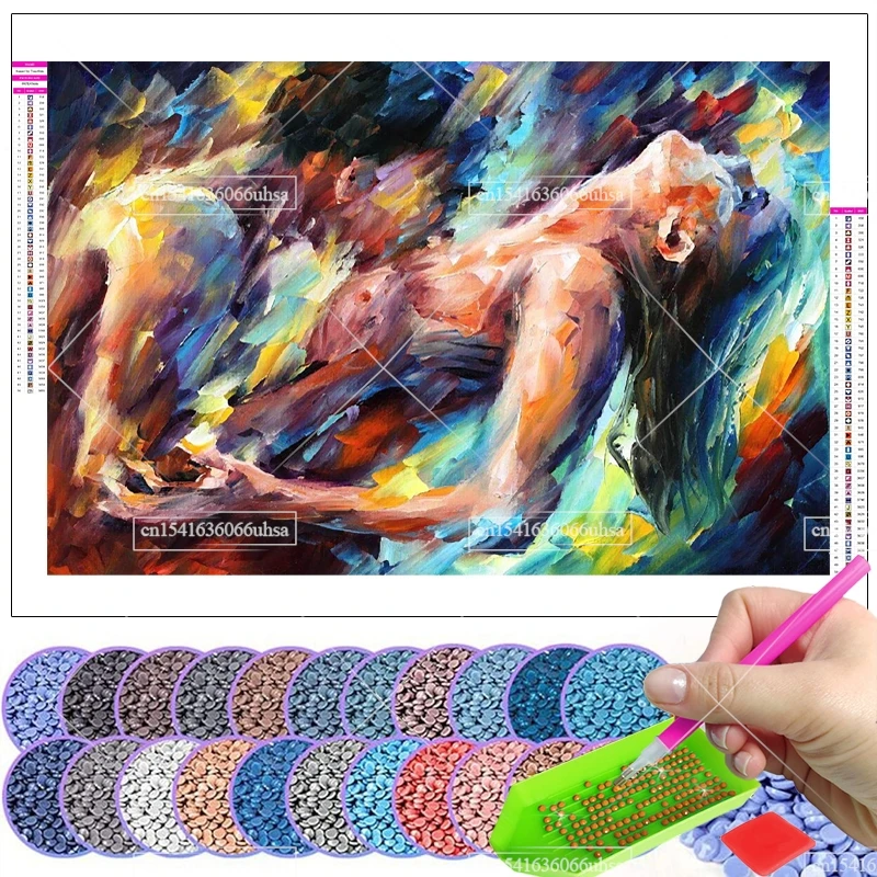 Kit de pintura de diamante 5D DIY pareja amor, mujer desnuda, dibujos de imágenes con mosaico de diamantes, manualidades, costura, bordado, carteles