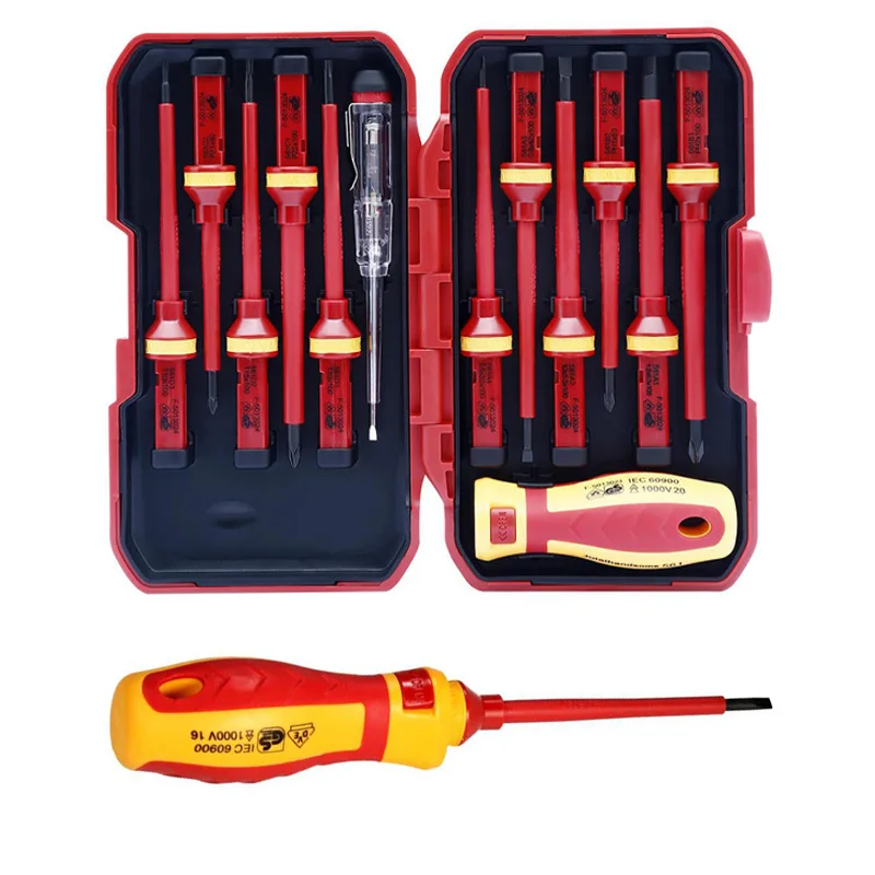 U50 Electrician Screwdriver 1000V Premium Insulated All-in-One Professional Screwdriver Set Magnetic Phillips Slotted Tools