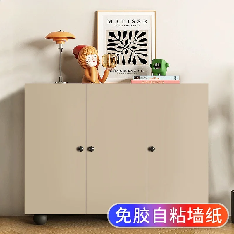 French style cream colored self adhesive wallpaper for dorm closet kitchen cabinet door renovation solid color background wall p