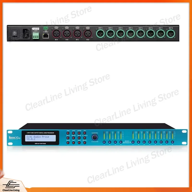 4 In 8 Out DSP Processor Car Audio Digital Signal Processor Remote Control Sound System Equalizer Amplifier Auto Stereo