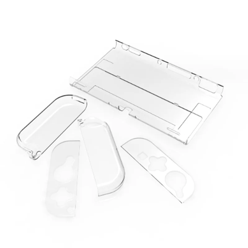 Case Dockable for Nintendo Switch OLED Model,Clear PC Protective Case Cover with Thumb Cap for Joy-Con Switch OLED