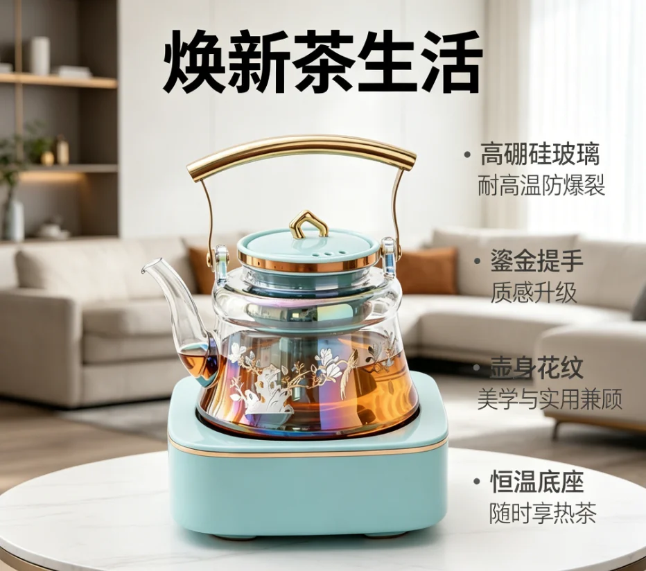 220V High-Temperature Resistant Electric Tea Stove & Tea Kettle Set for Home Use LYH