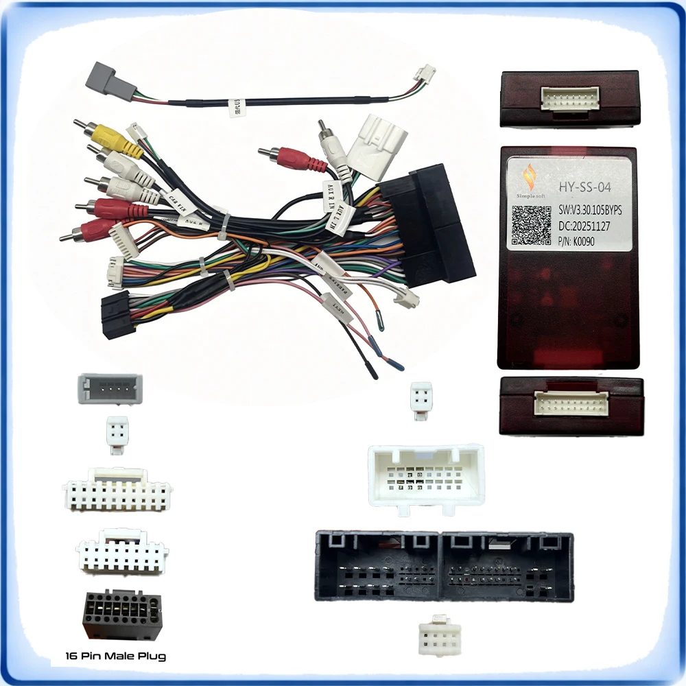 Car Radio Wiring Harness with CANBUS Decoder for Hyundai ix35 2010 Kia Sportage 2010 High Model Plug and Play
