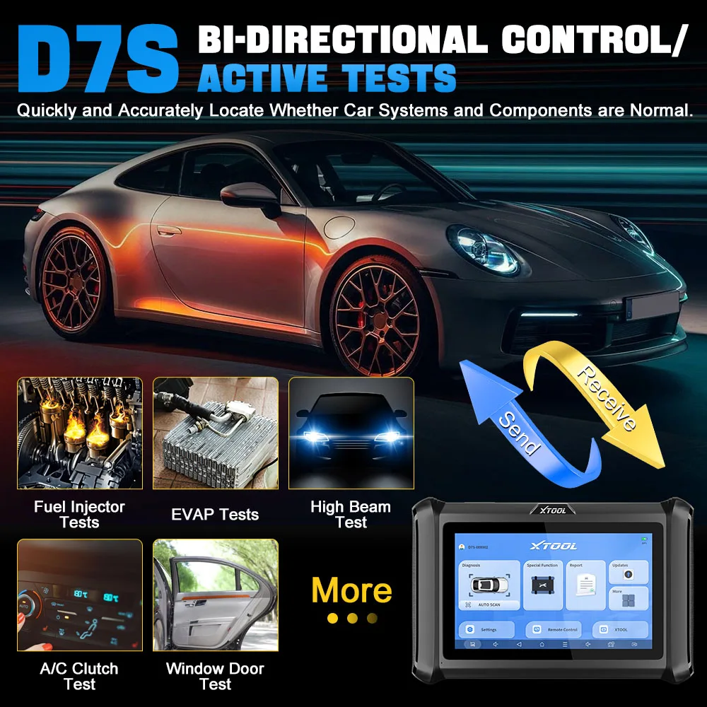 USA Warehouse XTOOL D7S Car ECU Coding Bi-directional Car OBD2 Scanner IMMO Key Programmer Diagnostic Tool for Automotive 2026 view 6