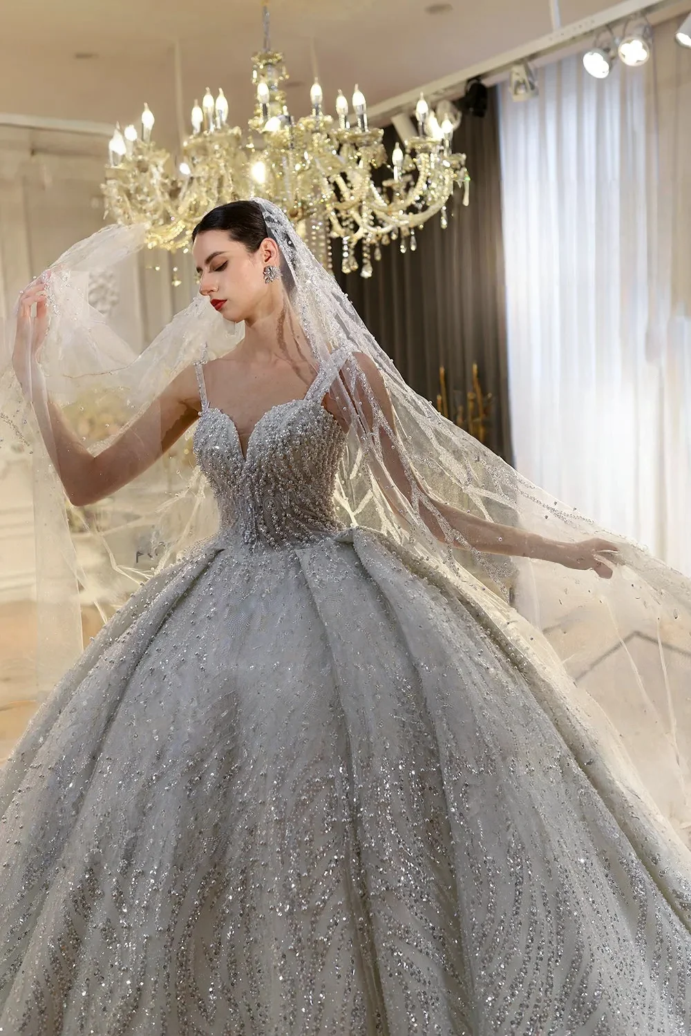 Customized Luxury DuBai Style Heavy Beading Wedding Dress   Amanda Novias Official