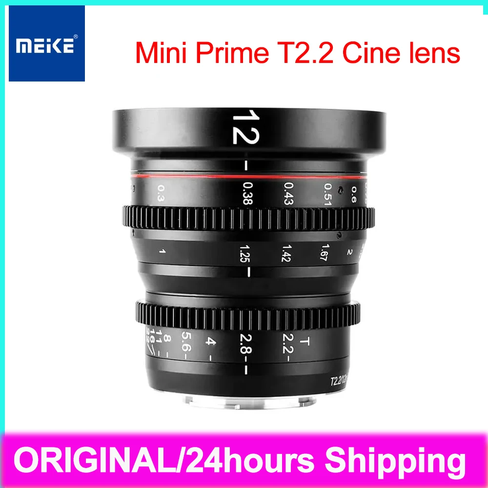 Meike 12MM T2.2 16mm T2.2 Camera Lens Large Aperture Manual Focus Cine Lens for Olympus Panasonic Lumix M43 mount