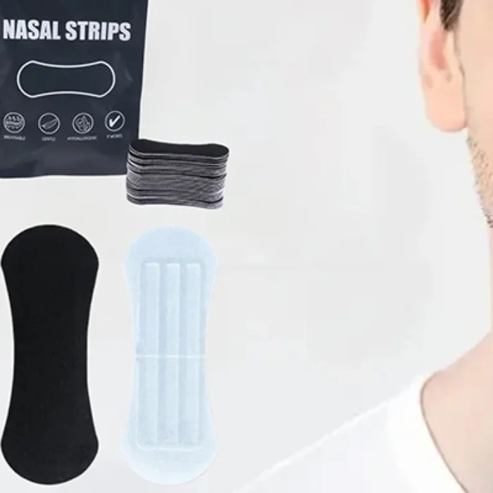 

30pcs Better Breathing Nose Breathing Strips For Better Sleep Anti Snoring Breathe Well Nasal Strips Black Oval Nose Patches