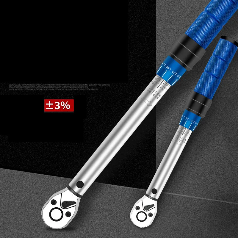 U50 1/4 3/8 1/2 Square Drive Torque Wrench Accuracy 3% Car Bike Repair Hand Tools Spanner Two-way Ratchet Key