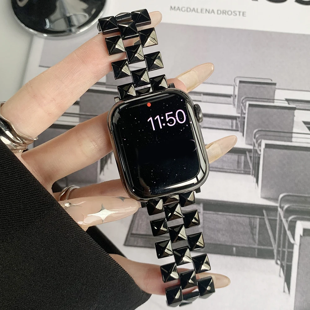 Luxury Metal Strap For Apple Watch Band 49mm 45/44/42/41mm 40mm Women Bracelet For iWatch Ultra 9 8 7 SE 6 5 4 38mm 45mm 44mm