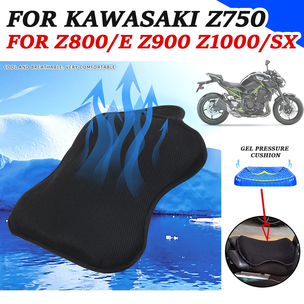 

Motorcycle Accessories Gel Seat Cushion Cover Pressure Relief Pad For KAWASAKI Z1000 SX Z1000SX Z 900 Z900 Z800 800 E Z800E Z750