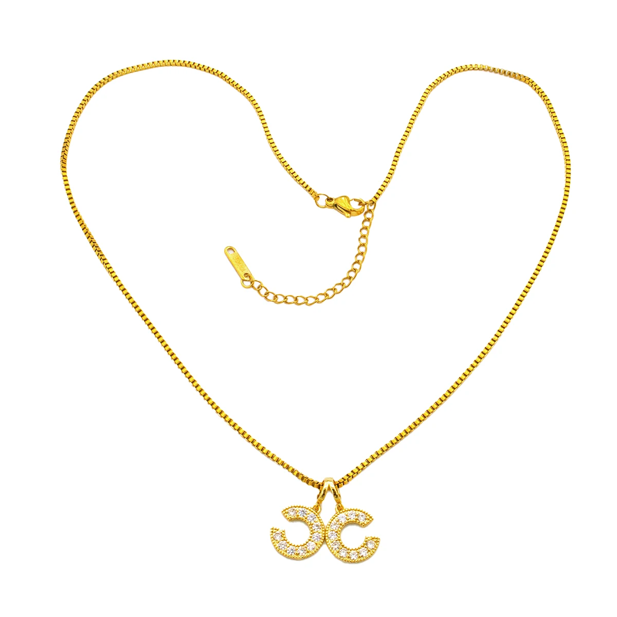 Popular Letter Necklace for Women Stainless Steel C Shaped Pendant Necklaces Light Luxury Women's Wedding Fashion Jewelry Gifts