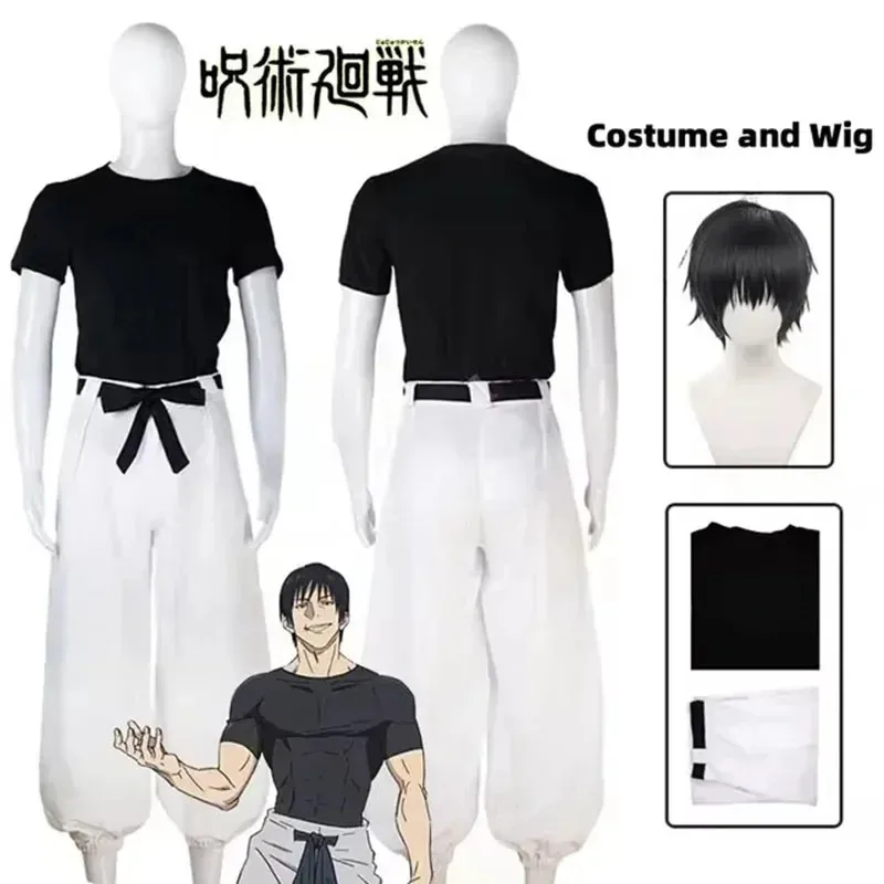 

Anime Jujutsu Kaisen Season 2 Toji Fushiguro Cosplay Costume Wig Uniform Sorcerer Killer Halloween Costume for Women Men