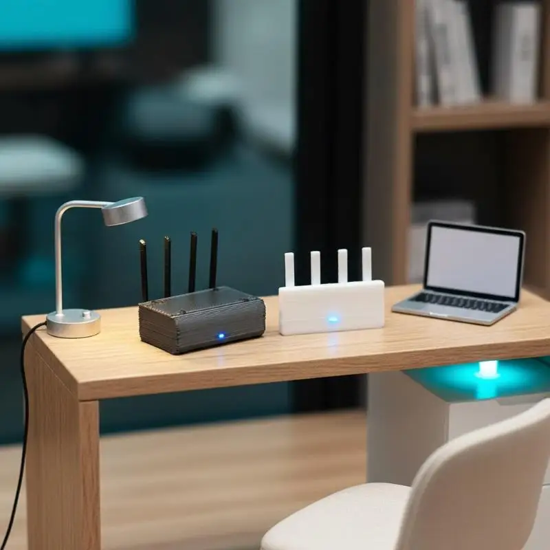 1Pcs Mini WiFi Router 1/12 Scale Model for Dollhouse Decorative Essentials