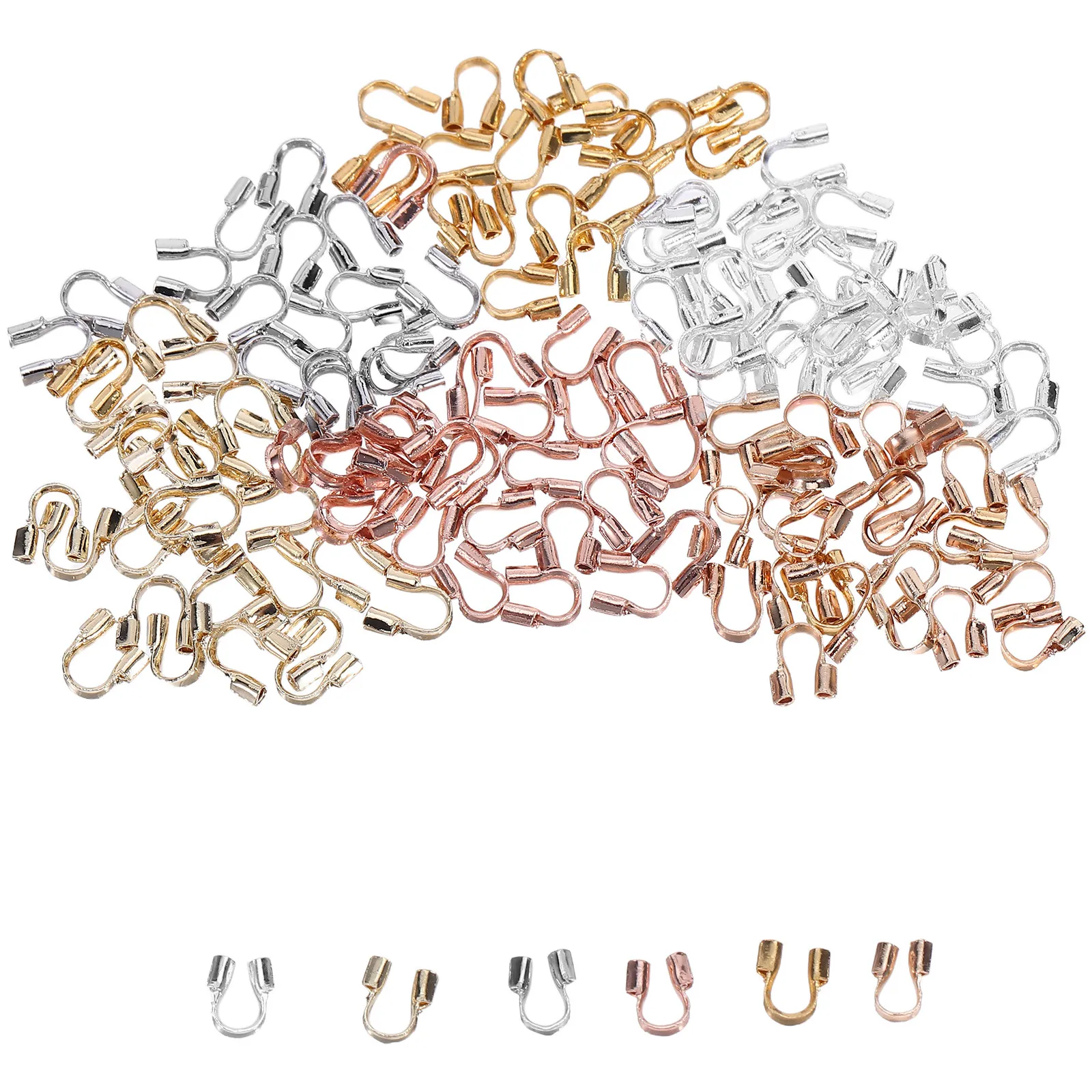 600Pcs Copper Wire Guardians U Shape Wire Guards for Jewelry Making Necklace Bracelet DIY Accessories Cable Protectors Crimp