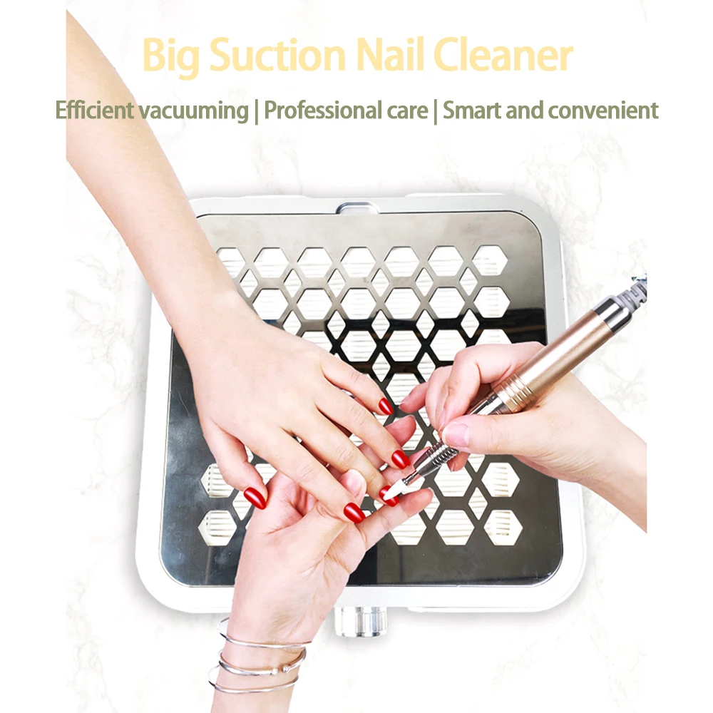 60W Brushless Nail Dust Collector 0-4500rpm Adjustable Speed  Nail Vacuum Cleaner for Nail Salon Home Use