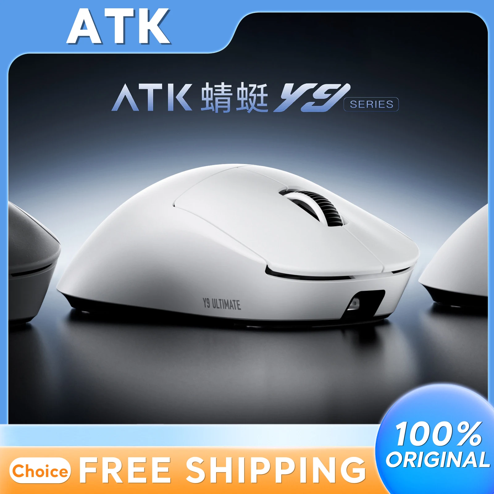 

Беспроводная игровая мышь ATK Dragonfly Y9 Ultimate 2,4G, двойная 8K PAW3950UI, длительный срок службы батареи, эргономичная, легкая, подарки для киберспорта