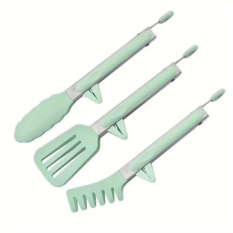 3pcs/set, Silicone Steak Clamps, Serving Tongs, Food Tongs, Barbecue Tongs, Silicone Cooking Tongs, Bread Tongs, Steak Tongs, Sa