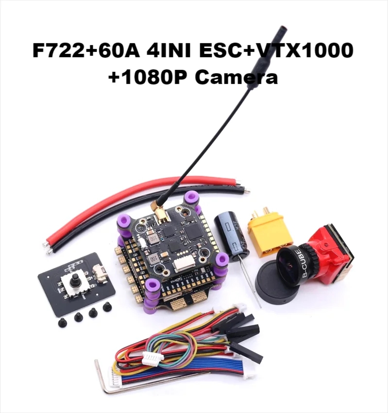 Rctosky F722 F7 Controllo di volo 45A/60A 4INI ESC VTX1000 Video 1080P Fotocamera INAV Betaflight Controllore di volo RC Drone FPV Racing