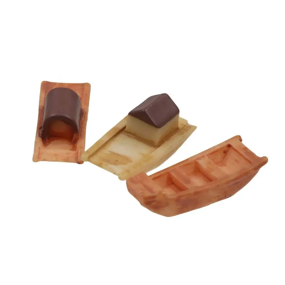 Micro Landscape Micro Landscape Boat Wooden Boat Awning Boats Resin Wooden Boat Decoration Retro Figurines Resin