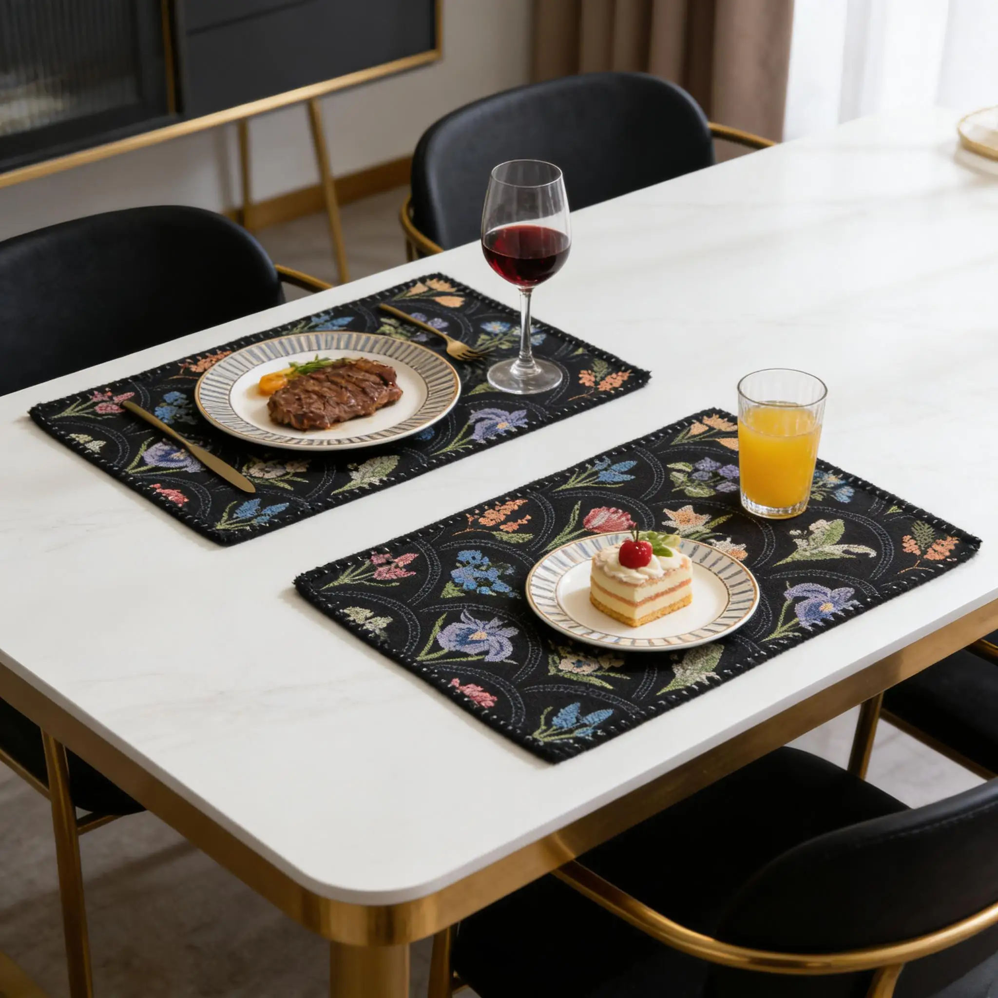 Cotton Linen Placemats 12 x 18 Inch Rectangular Placemats for Dining Table Cloth Place Mats for Farmhouse Kitchen Tabletop