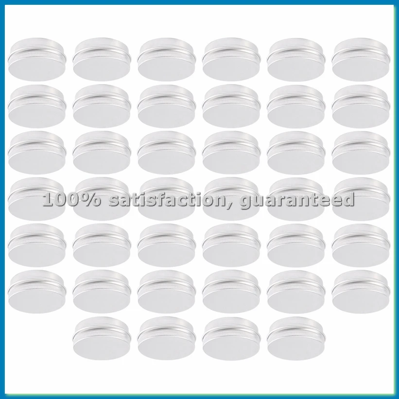 Pack Of 40 Screw Top Round Aluminum Tins Cans - Aluminum Screw Lid Round Tin Container Bottle-FS