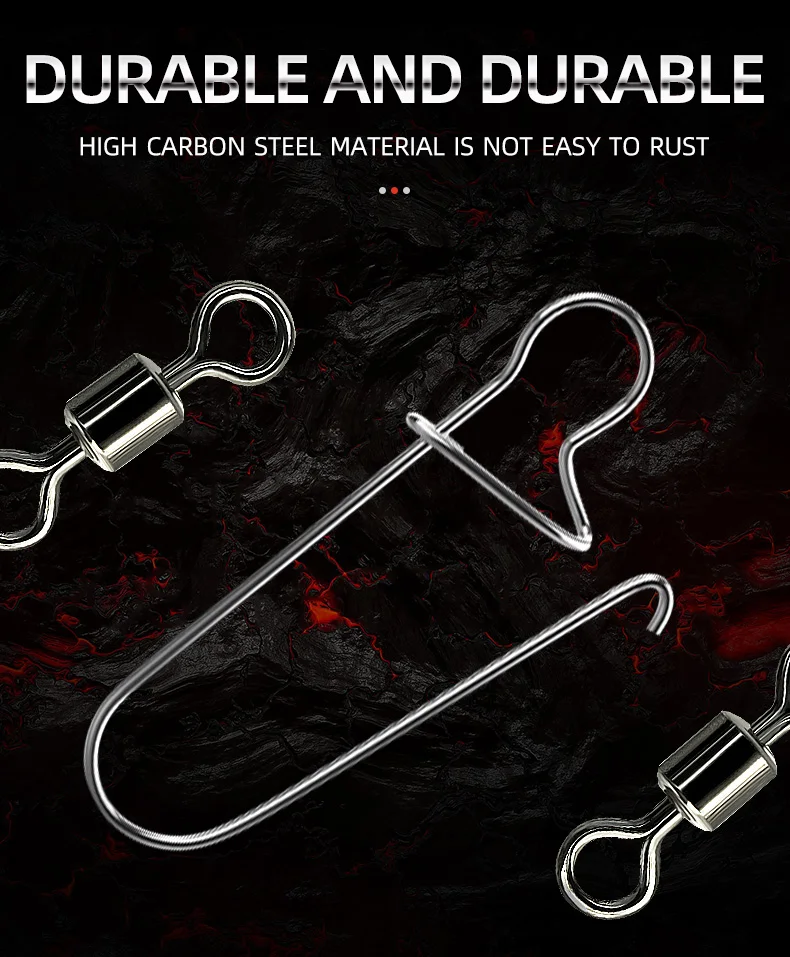 ShareShark 100 Stück Lagerwirbel Angelverbinder Rolling Fishing Wirbel Snap Angelköder Haken Zubehör Tackle – Detail 7