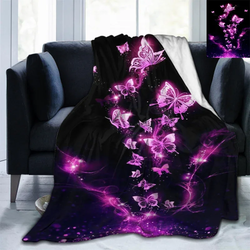 

Плед с 3D-принтом бабочек, фланелевое одеяло, мягкое покрывало с мультяшным рисунком, покрывало для кровати, дивана, подарки на день рождения для девочек