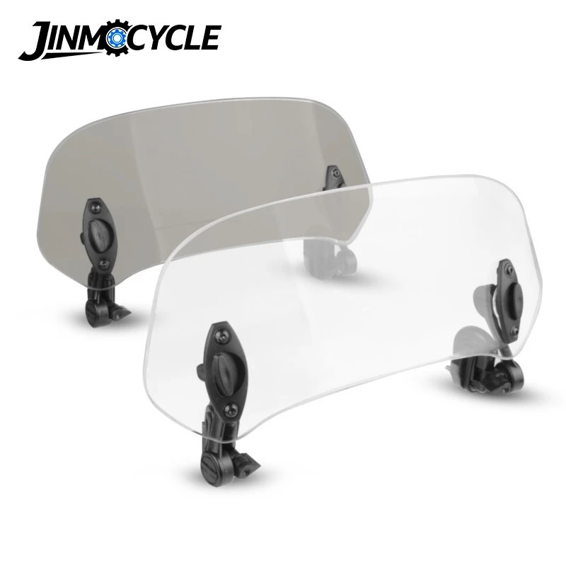 Windshield Extension Universal Motorcycle Adjustable Spoiler Clamp-On Windscreen Deflector Suitable For All Motorcycle Models
