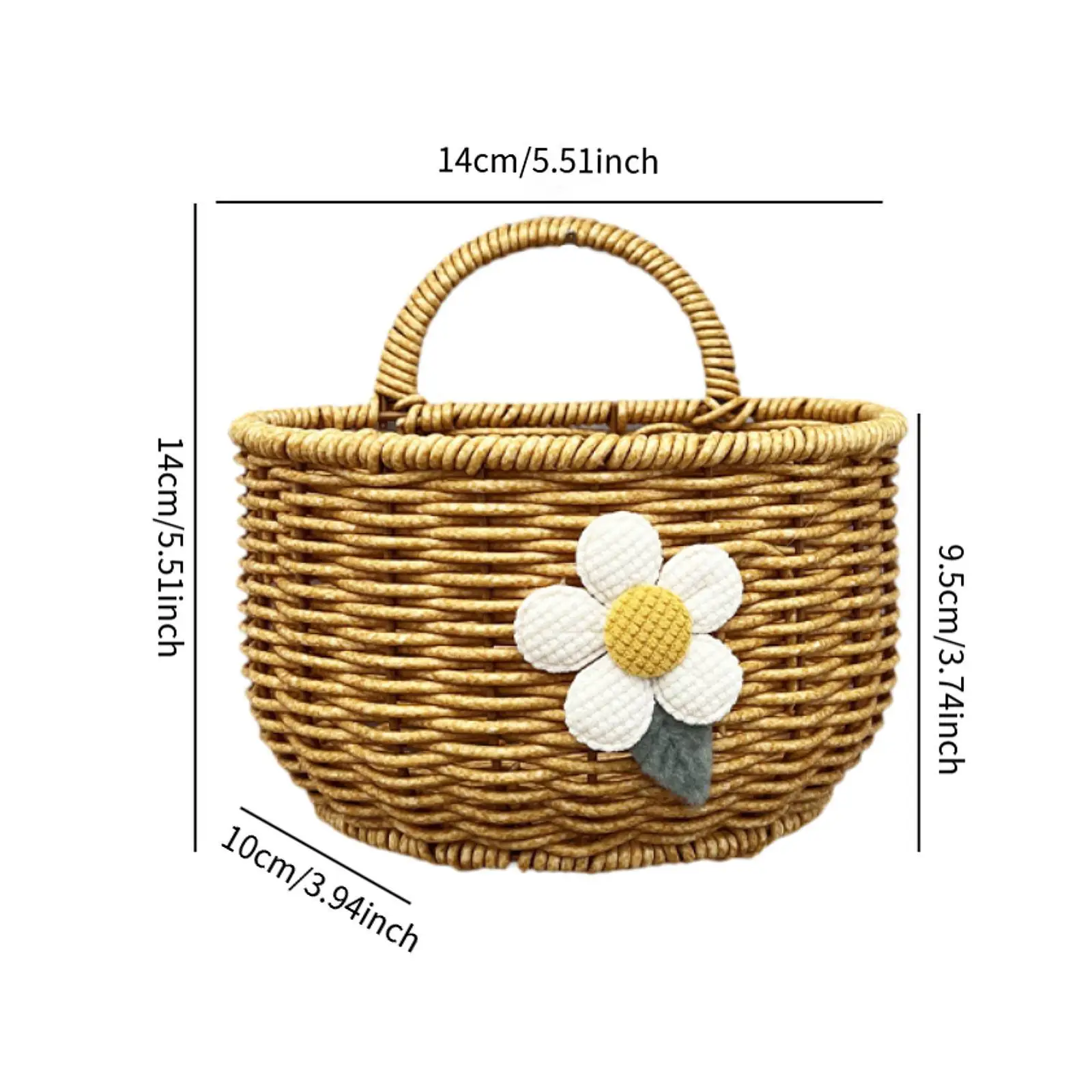 Hanging Storage Basket Imitation Rattan Container for Fruit Potato Key