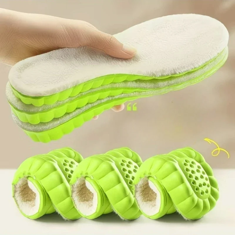 Warm Velvet Insoles in Autumn and Winter  Honeycomb Structure EVA Breathable and Comfortable Super Soft Unisex Plush Shoe Pads