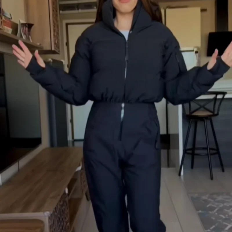 Tarnstreifen-Skianzug-Sets mit Hohem Kragen, Winddichte Kapuzenjacke, Warme Hose, 2026 Neue Damen-Schneesportbekleidung – Detail 8