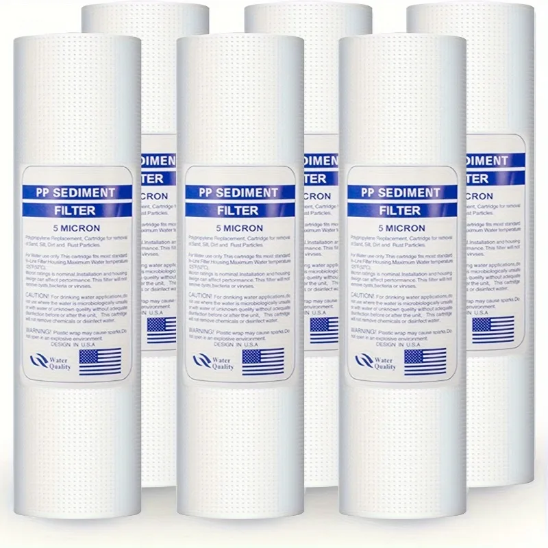 Whole House Water Filter Replacement PP Cotton Filter Element 5 Micron 10 X 2.5 Inch Compatible Household Water Filter