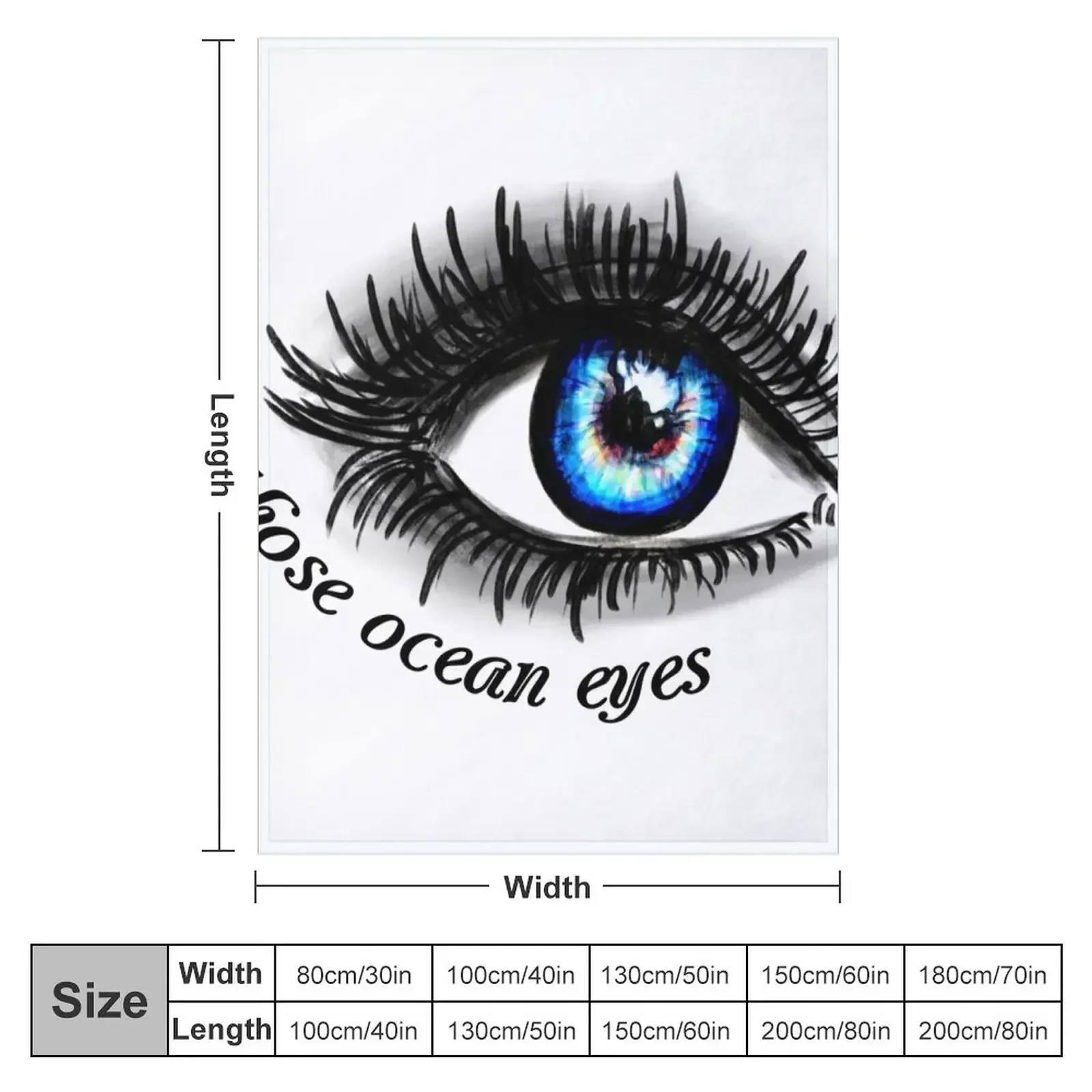 Ocean Eyes Drawing Throw Blanket Soft Big Beautifuls anime Blankets