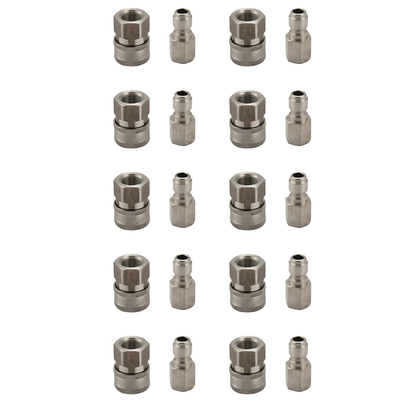 

10X Pressure Washer Adapter Set G3/8 Inch Female Quick Connect Plug And Socket For Attach A Hose To The Water Pumps