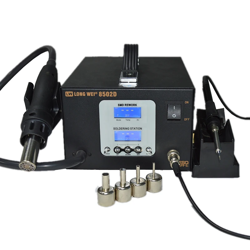 Digital Dual LCD Display 700W Soldering Hot Air Gun with Knife Tip 2 in 1 Soldering Station