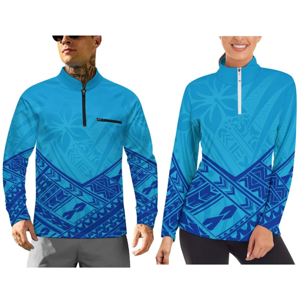 

Long-Sleeved Sportswear For Couples, Polynesian Prints, Autumn And Winter Long-Sleeved Sportswear With Customizable Patterns