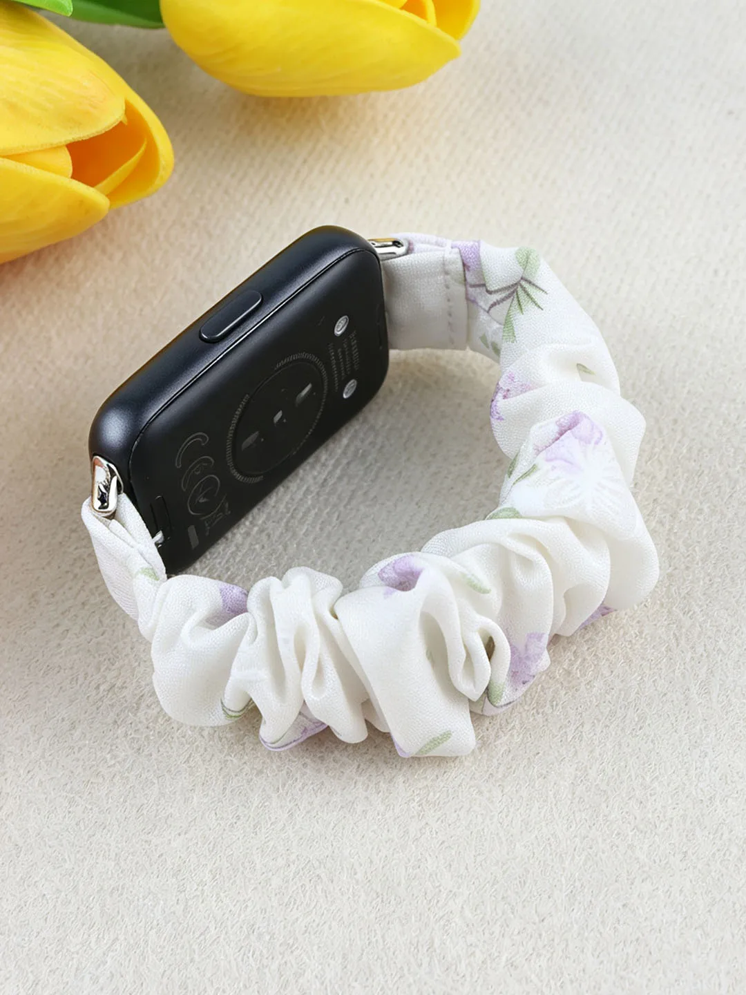 Purple Flower Dressy Bracelet for Huawei Band 11/ 11 Pro Wristband Beautiful Elastic Strap for Women Watchband Replacement