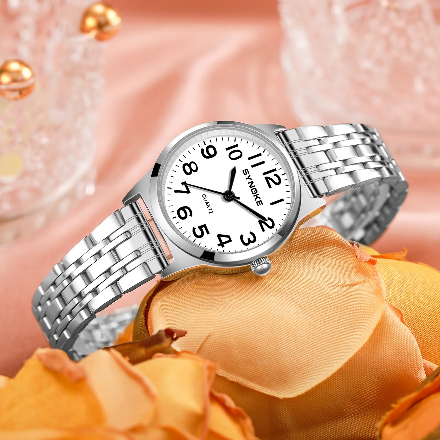 

Women's Watch with Rectangular Case and Stainless Steel Bracelet waterproof Watch Ladies