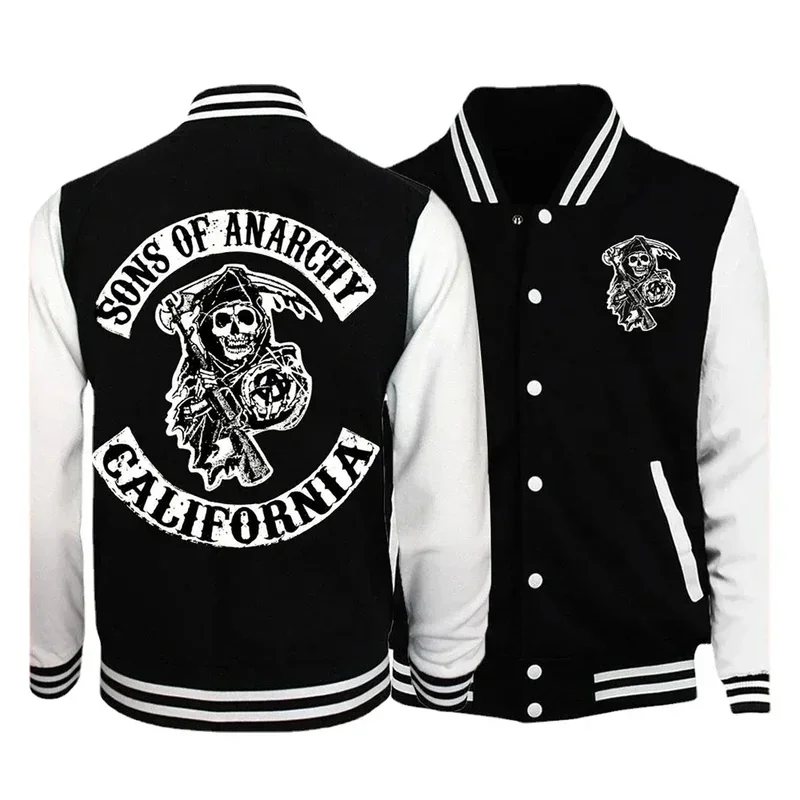 Sons of Anarchy Baseball Jacket Coat Hoodie Men Women Print Sport Baseball Uniforms Motorcycles Coats Cardigan Tops Clothes Top