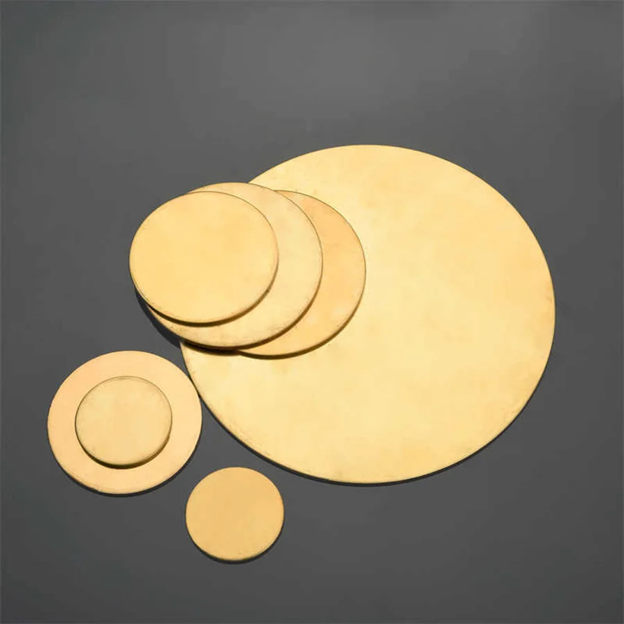 H62 Brass Disc Brass Gasket Pure Copper Round Plate Diameter 10/15/20/25/30/35/40/45-300mm Thick 2/3/4/5/6mm Brass Parts Cutting
