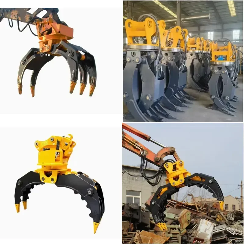 Lejiang certified brand high-quality excavator scrap steel motor hydraulic grab 4-40 tons custom grab opening width 1 year