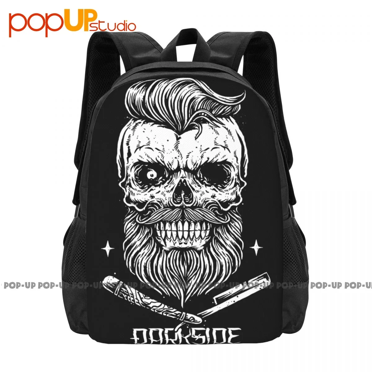 Darkside-Sac à Dos Rockabilly pour Barbier, Rasoir, Crâne, Motard, Grande Capacité, Imprimé, Natation, Sports, Équitation