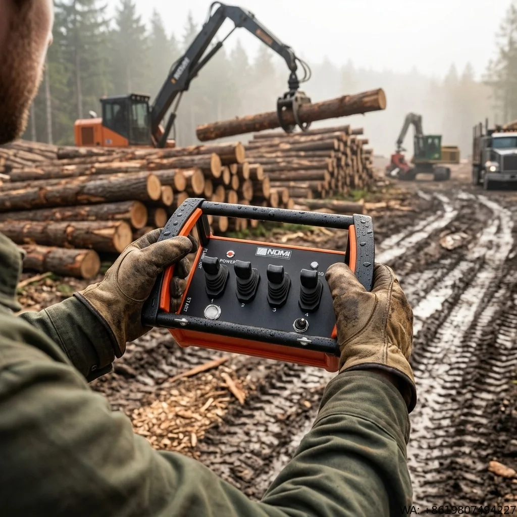 NOMI NMBZ 001 Professional 4 Lever Hydraulic Proportional Remote Control IP67 for Wood Grabber 500m Long Range Signal