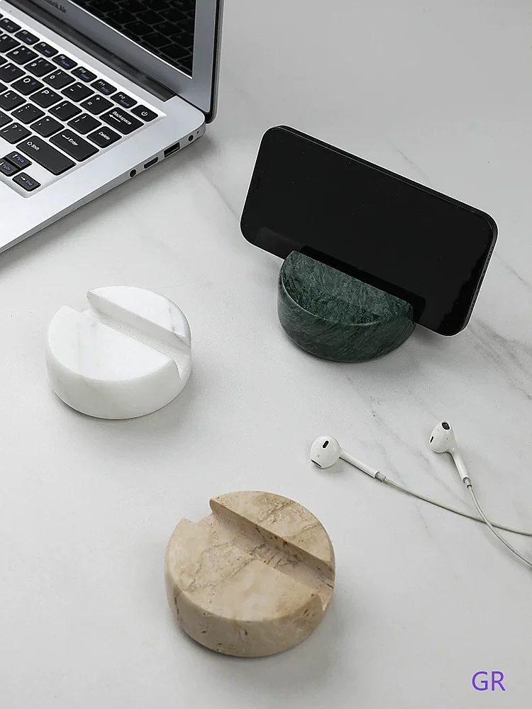 Luxury Nordic Marble Desk Phone Stand, Tablet Holder, Minimalist Home Decor Gift